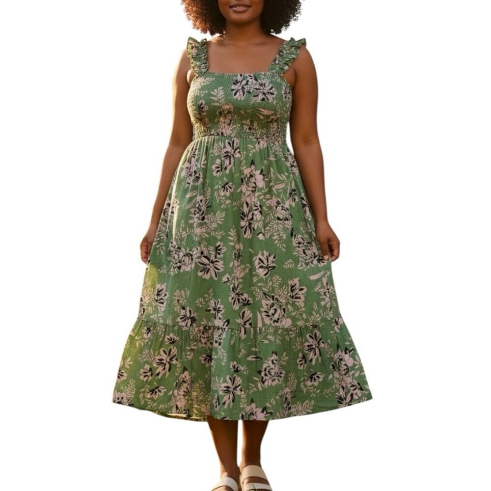 Torrid Floral Smocked Tiered Midi Sundress 1X